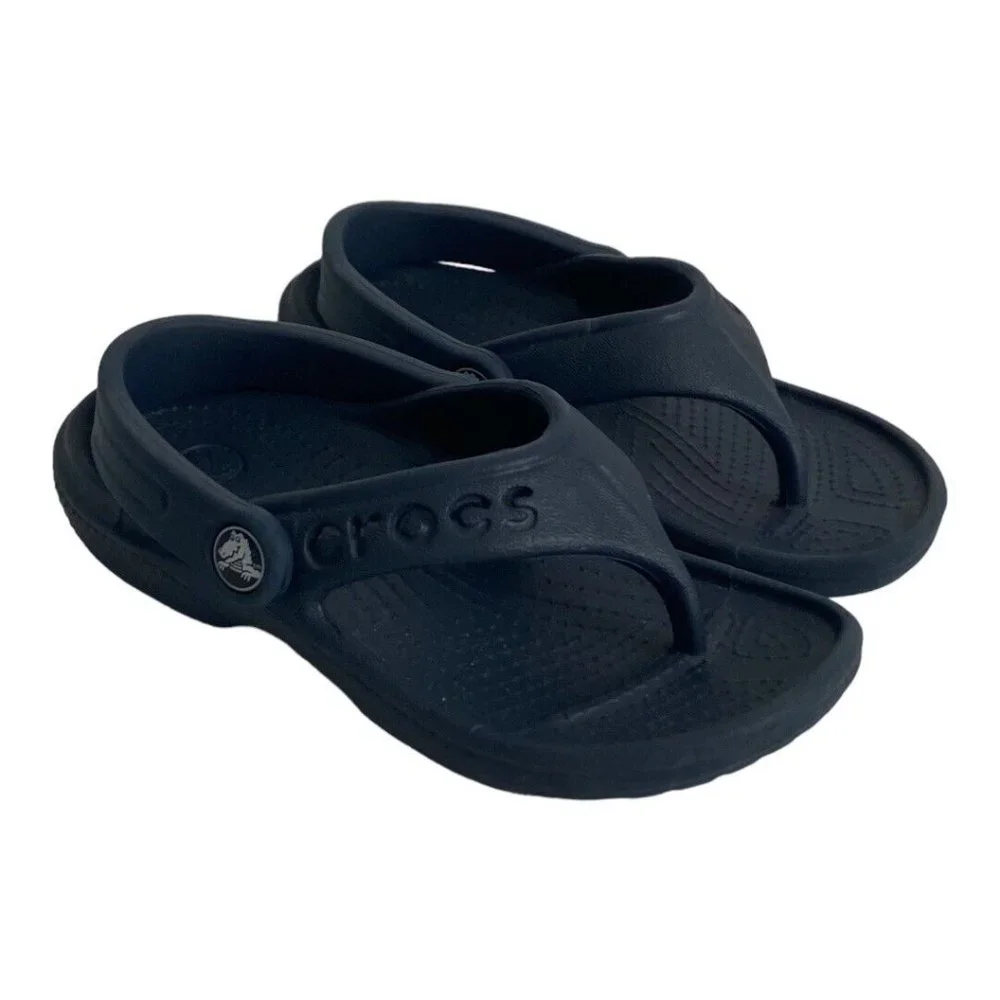 Crocs Navy Thong Flip Flops with Heel Strap Sandal Unisex Child Size 8-9 Slip on